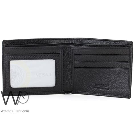 versace black leather mens wallet|gianni Versace wallet price.